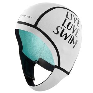 Buddyswim Neoprene Swim Cap Trilaminate Warmth 2.5mm White
