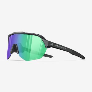 Outdoor Master Hawk Enhance Sports Sunglasses - Black/Green
