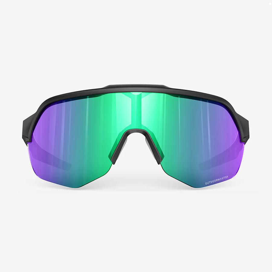 Outdoor Master Hawk Enhance Sports Sunglasses - Black/Green - Image 2