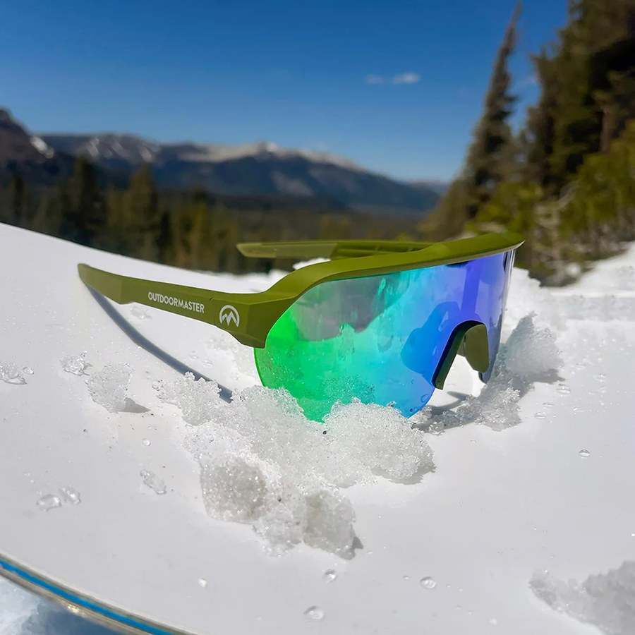 Outdoor Master Hawk Enhance Sports Sunglasses - Army Green/Green - Image 4