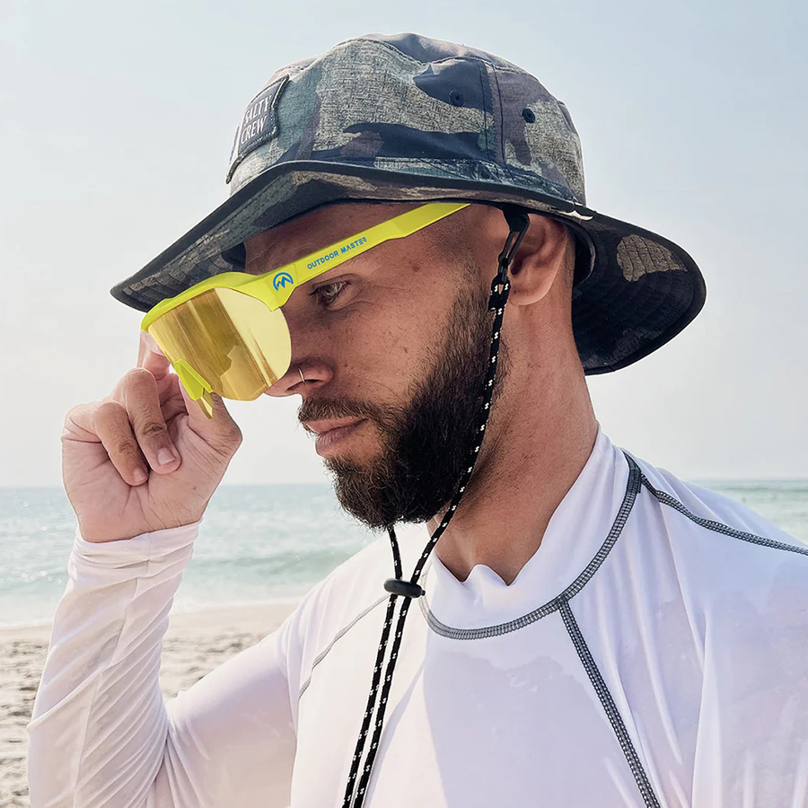 Outdoor Master Hawk Enhance Sports Sunglasses - Yellow/Gold - Image 4