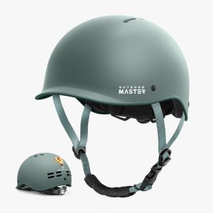 Outdoor Master GOAT Skateboarding and Cycling Helmet with Light - Green