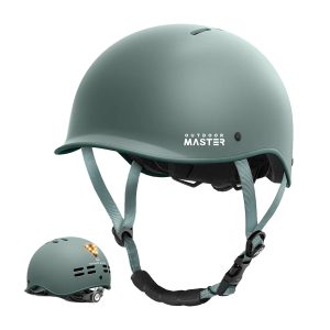Outdoor Master GOAT Skateboarding and Cycling Helmet with Light - Green