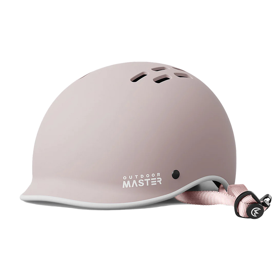 Outdoor Master GOAT Skateboarding and Cycling Helmet with Light - Light Pink/White - Image 2
