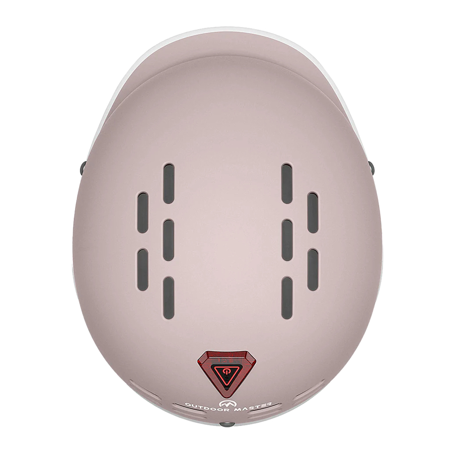 Outdoor Master GOAT Skateboarding and Cycling Helmet with Light - Light Pink/White - Image 4