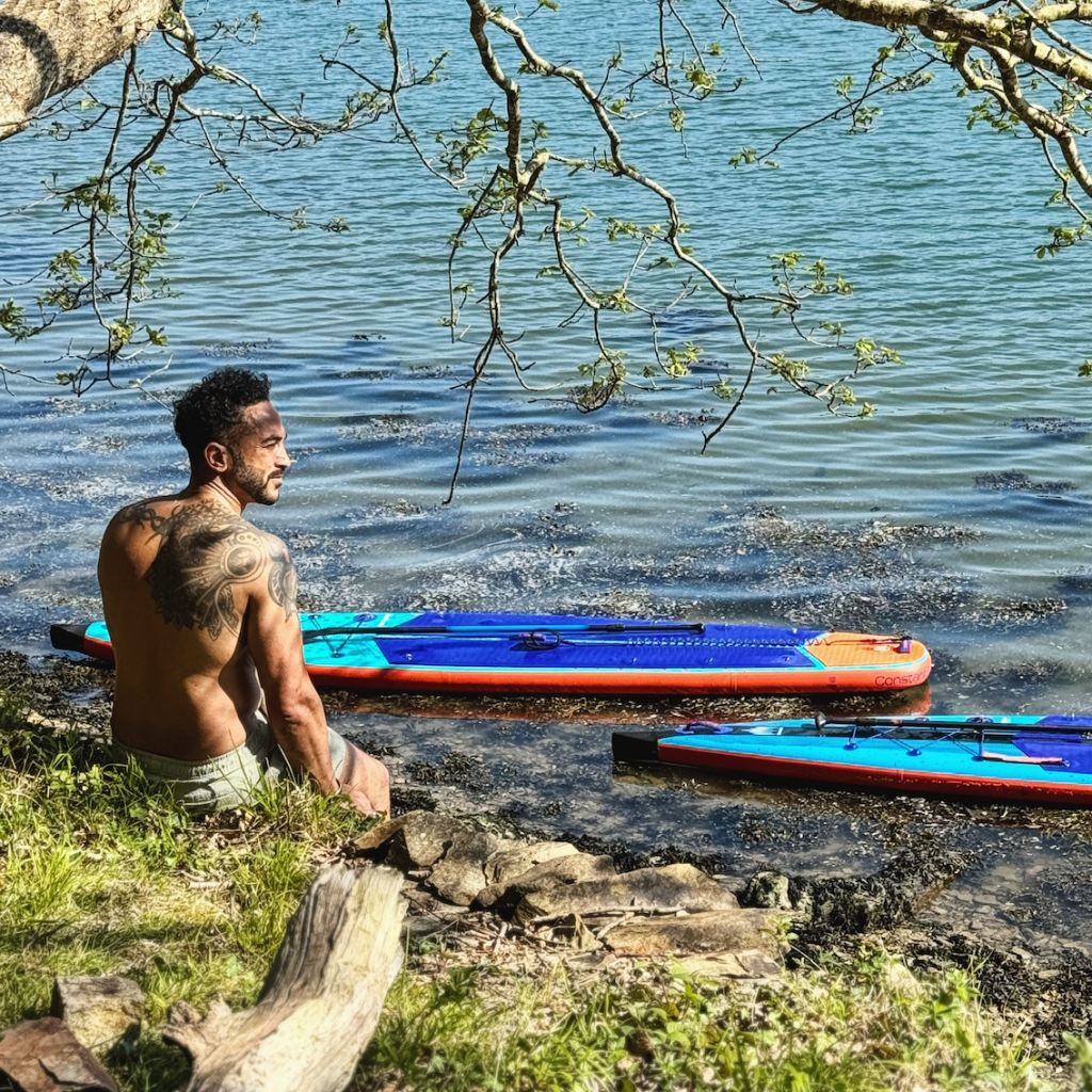 Shark Paddleboard relaxing on a lake